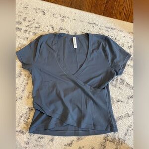 Athleta Slate Blue V-Neck Tee